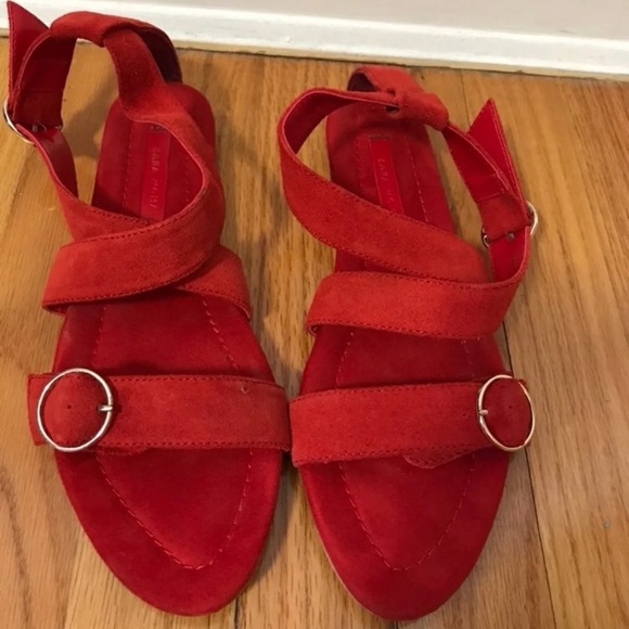 Zara red sandals size 7.5